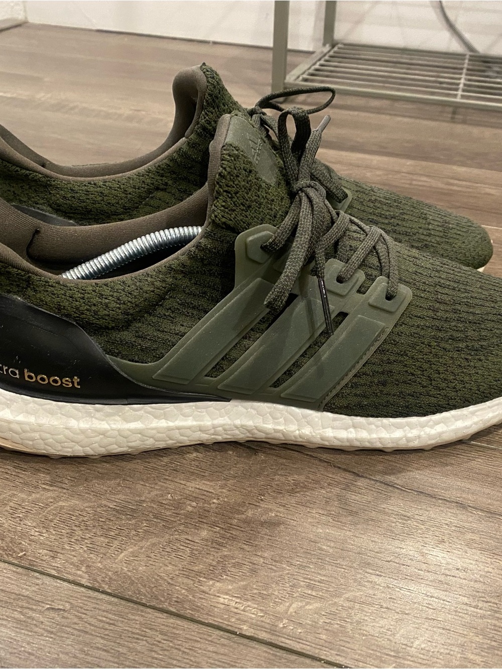 Adidas Ultra Boost Forest Green Running Shoes - Picture 3 of 6